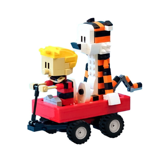 Classic Comic Boy and Tiger Building Kit with Steering | LEGO-Compatible MOC - 2
