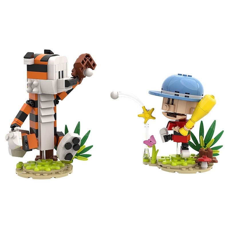 Classic Comic Boy And Tiger MOC Character Baseball Building Kit - 1