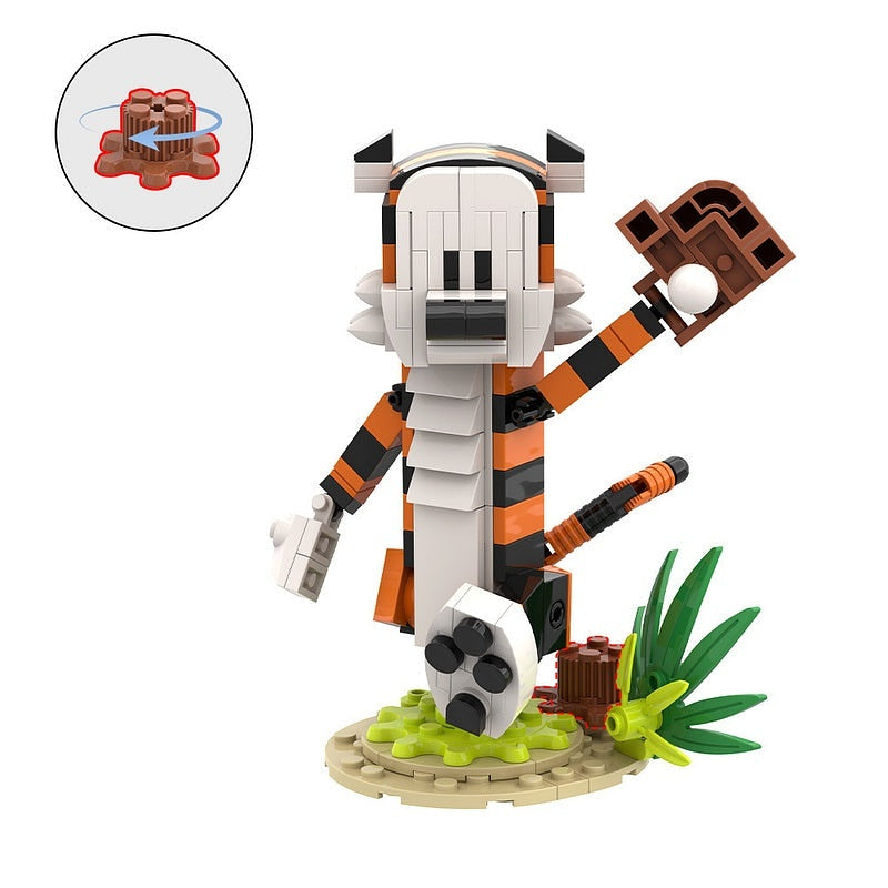 Classic Comic Boy And Tiger MOC Character Baseball Building Kit - 3