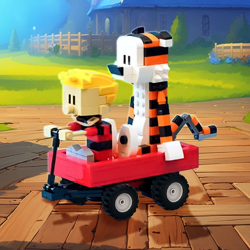 Classic Comic Boy And Tiger MOC Character Building Kit With Steering - 2