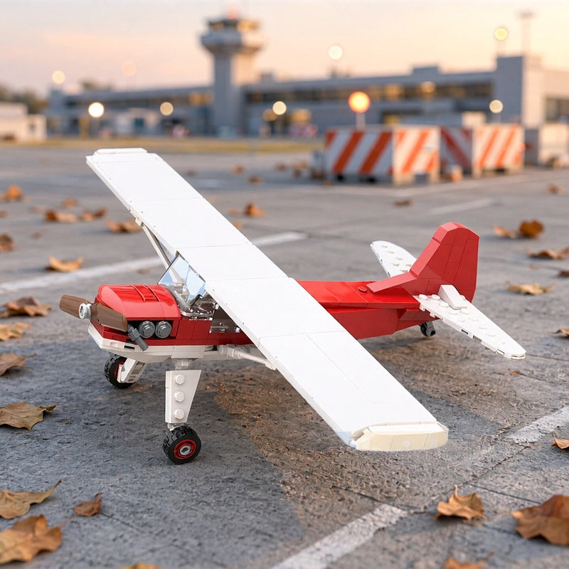 Classic High-Wing Light Propeller Airplane MOC Building Kit - 2