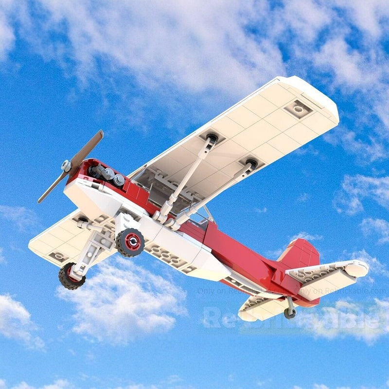 Classic High-Wing Light Propeller Airplane MOC Building Kit - 3