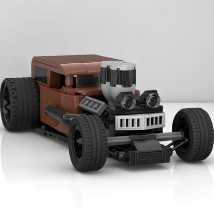 Classic Hot Rod Coupe Exposed Engine MOC Building Kit - 1