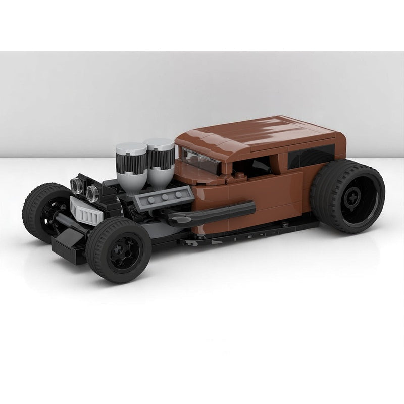 Classic Hot Rod Coupe Exposed Engine MOC Building Kit - 3