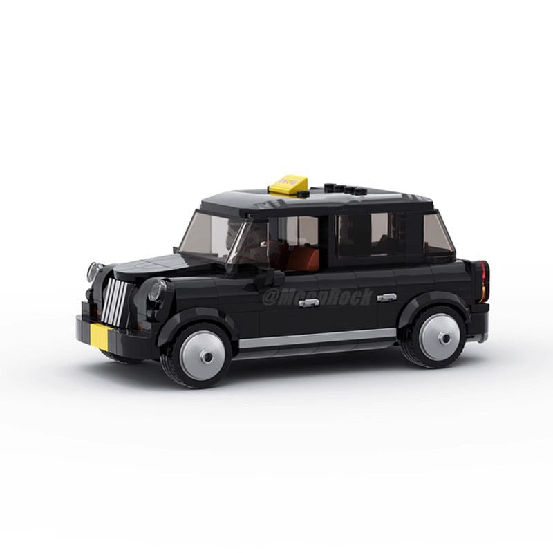 Classic London Black Cab MOC Building Kit | Vintage City Taxi Vehicle Model - 1