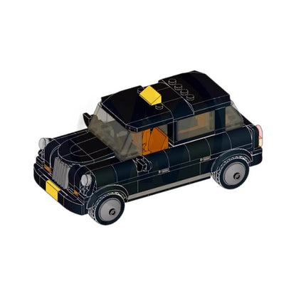 Classic London Black Cab MOC Building Kit | Vintage City Taxi Vehicle Model - 5