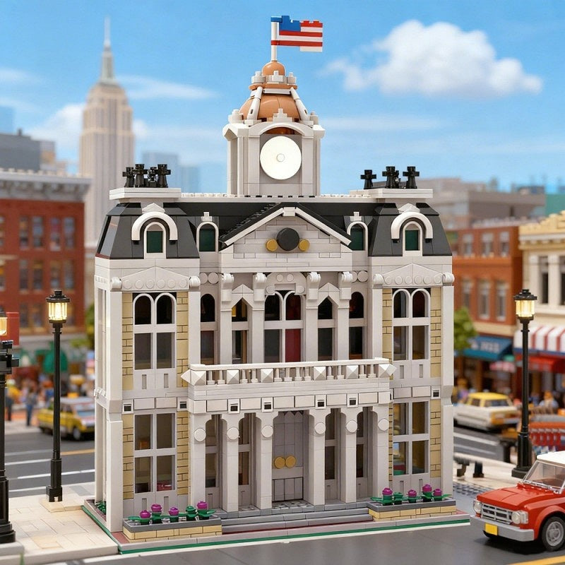 Classic Modular City Hall Building Kit | LEGO-Compatible MOC - 5