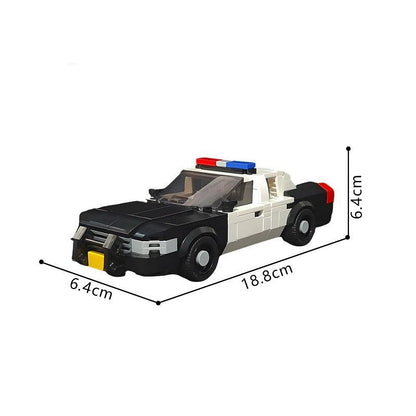 Classic Police Interceptor Sedan MOC Building Kit | Vintage Vehicle Model - 10
