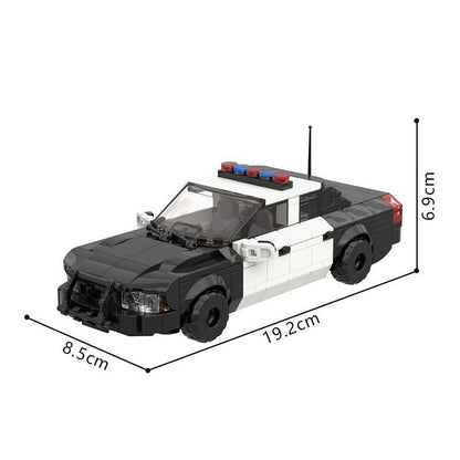 Classic Police Interceptor Sedan MOC Building Kit | Vintage Vehicle Model - 5