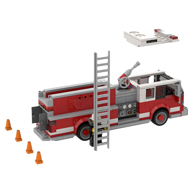 Classic Pumper Fire Engine MOC Building Kit - 2