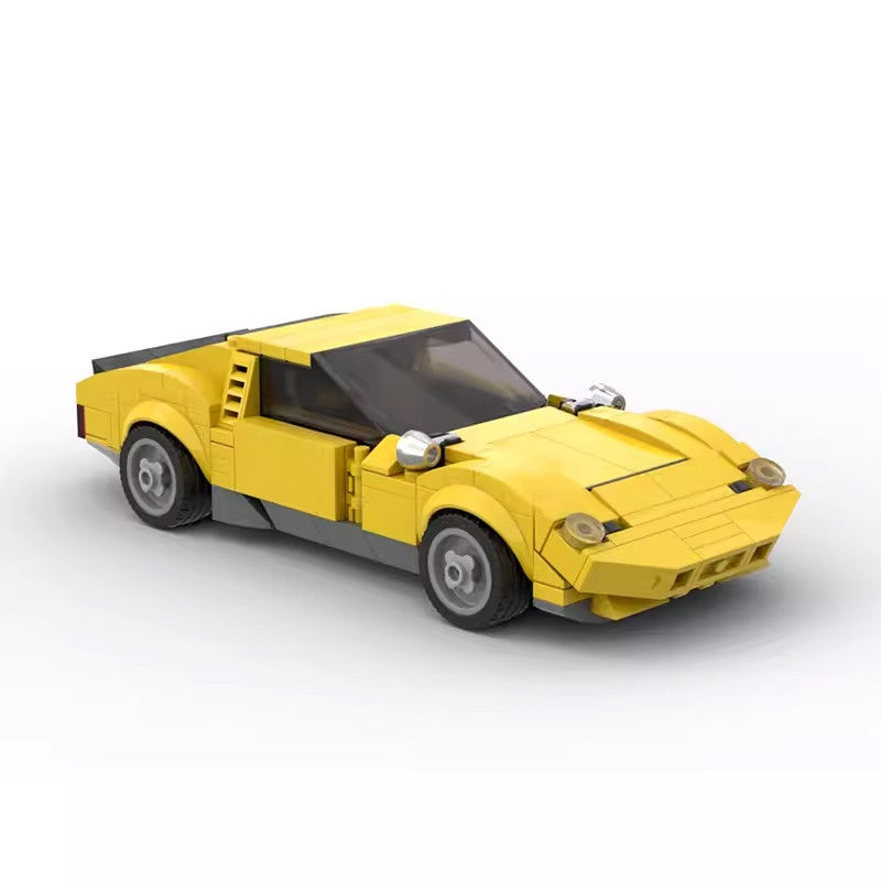 Classic V12 Vintage 8-Wide Sports Car Building Kit | LEGO-Compatible MOC - 1