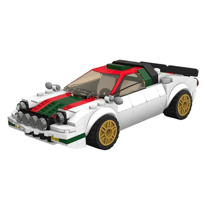 Classic White Wedge Rally Coupe MOC Building Kit - 1