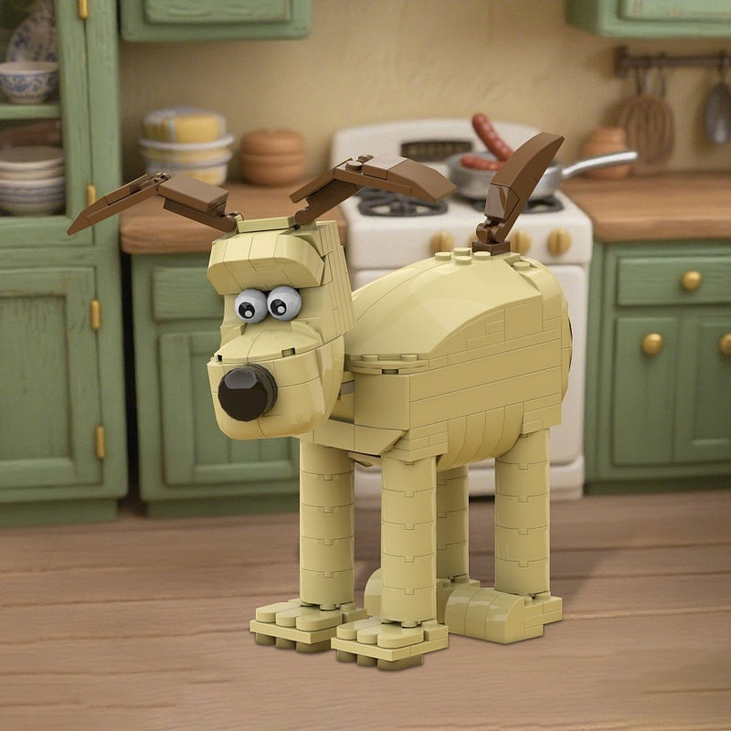 Claymation Dog MOC Building Kit | Stylized Animal Model - 3