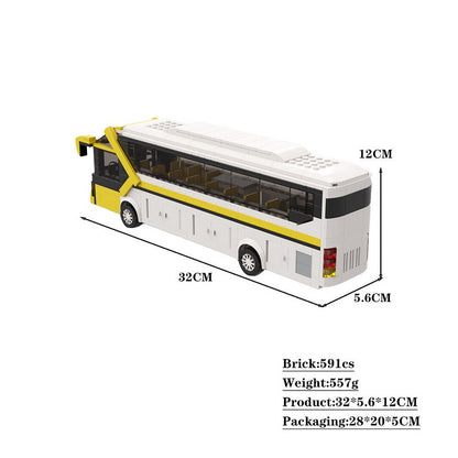 Coach Bus MOC Building Kit | Realistic Long Distance Vehicle Model - 4