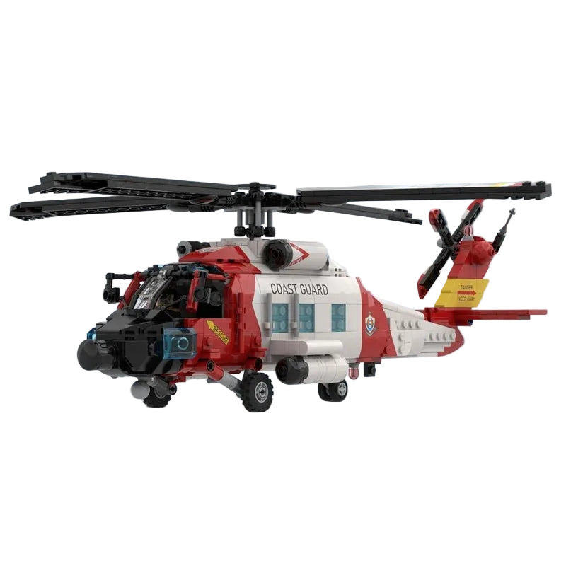Coast Guard Jayhawk Rescue Helicopter Building Kit | Compatible MOC - 1