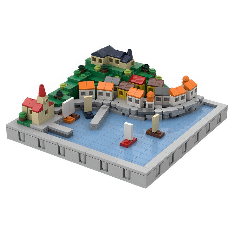 Coastal Village Harbor Diorama MOC Building Kit - 2