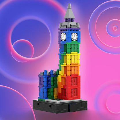 Colorful Big Ben II Building Kit | LEGO-Compatible MOC - 2