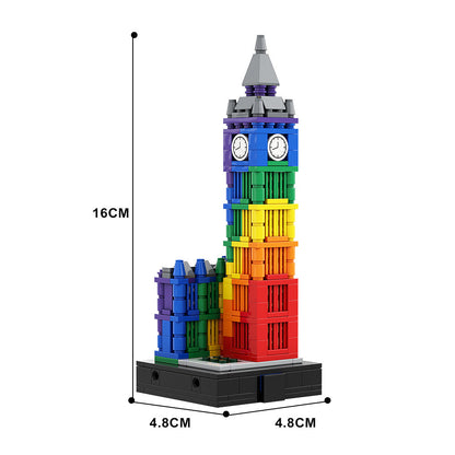 Colorful Big Ben II Building Kit | LEGO-Compatible MOC - 4