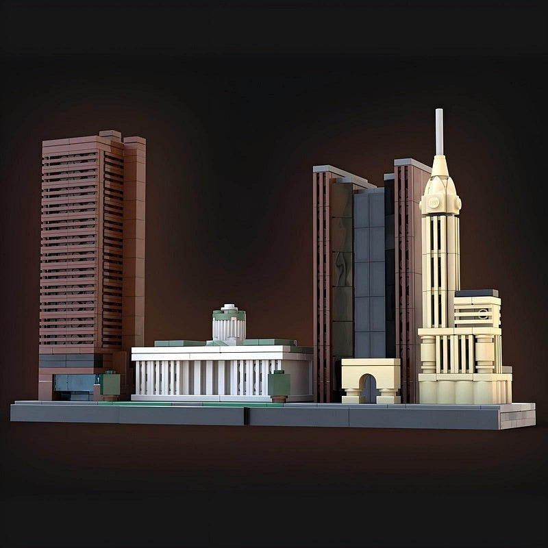 Columbus Skyline MOC Building Kit | Micro City Architecture Display Model - 2