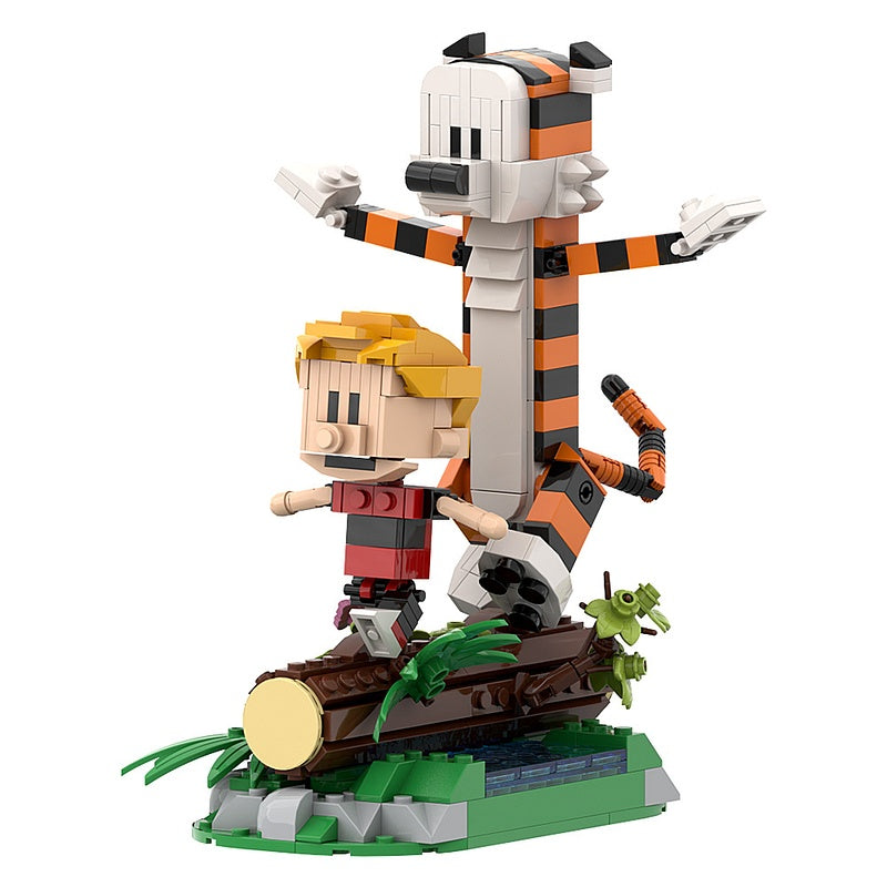 Comic Boy and Tiger Friends Figure Building Kit | LEGO-Compatible MOC - 3