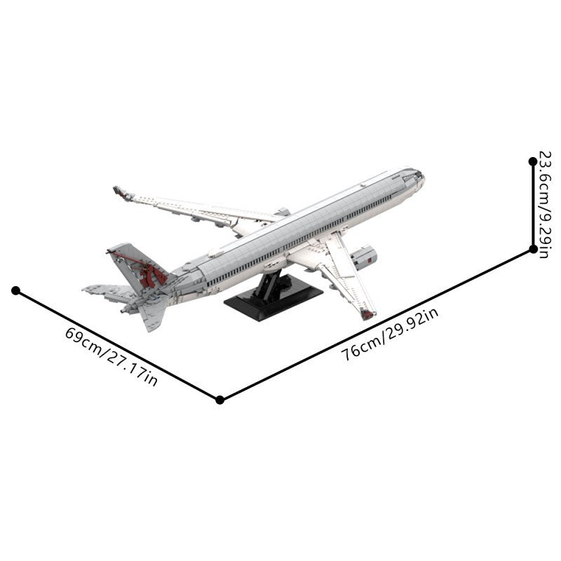 Commercial Airliner A350 Jet Plane Building Kit | LEGO-Compatible MOC - 3