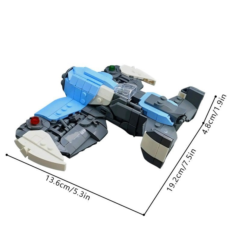 Compact Blue Interceptor Starfighter MOC Building Kit - 3
