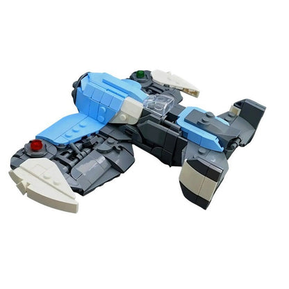Compact Blue Interceptor Starfighter MOC Building Kit - 5