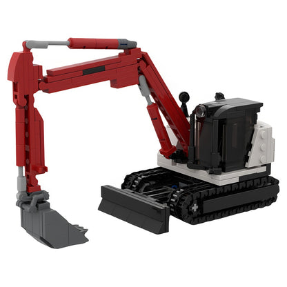 Compact Tracked Excavator With Dozer Blade MOC Building Kit - 2