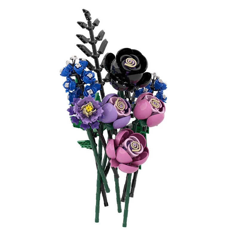 Cool-Tone Floral Bouquet MOC Building Kit - 1