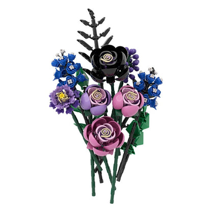 Cool-Tone Floral Bouquet MOC Building Kit - 3