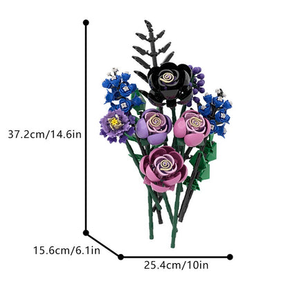 Cool-Tone Floral Bouquet MOC Building Kit - 4