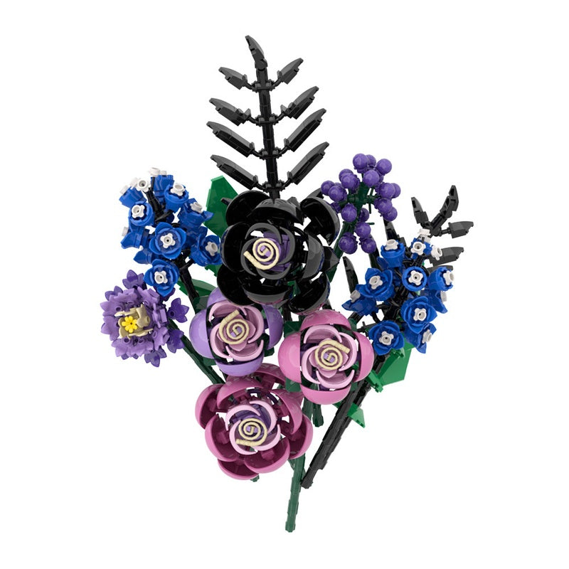 Cool-Tone Floral Bouquet MOC Building Kit - 5