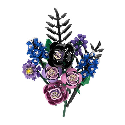 Cool-Tone Floral Bouquet MOC Building Kit - 5