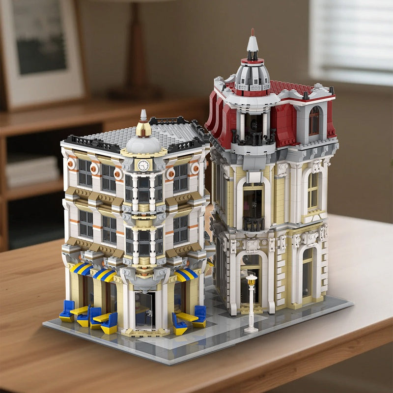 Corner Alley MOC Building Kit | Urban Street Architecture Model - 2