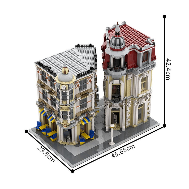 Corner Alley MOC Building Kit | Urban Street Architecture Model - 5