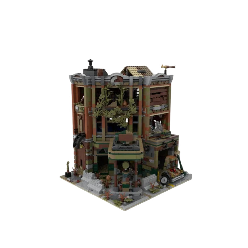 Corner Garage Apocalypse Version Building Kit | LEGO-Compatible MOC - 1