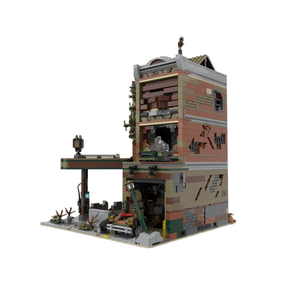 Corner Garage Apocalypse Version Building Kit | LEGO-Compatible MOC - 3