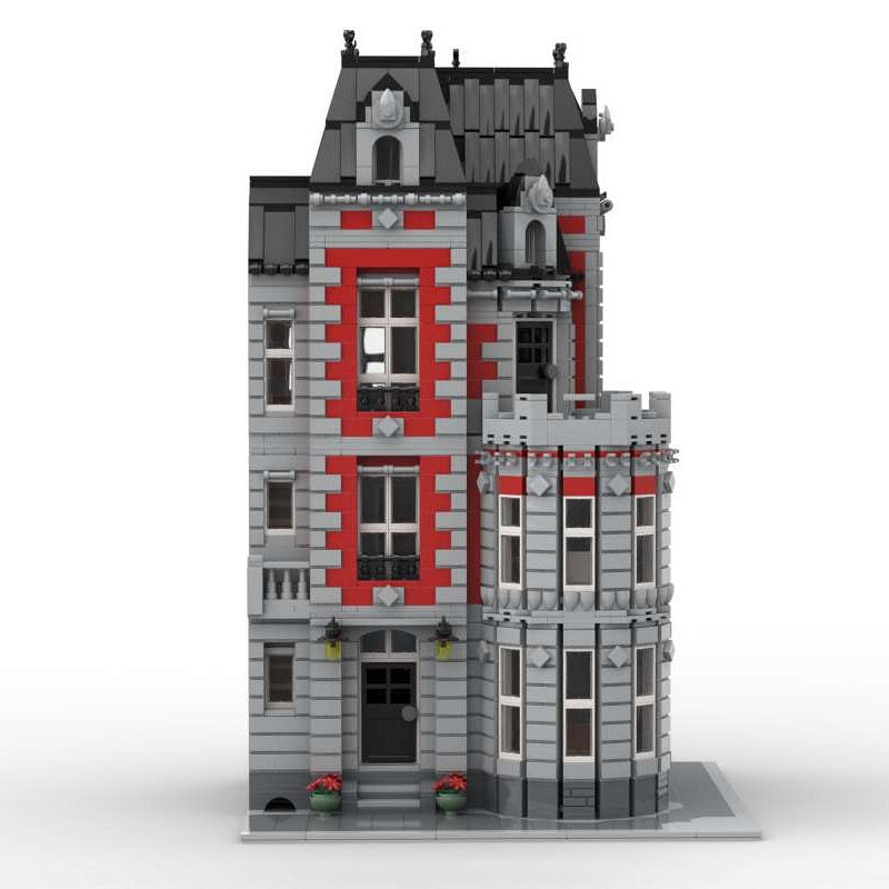 Corner Mansion MOC Building Kit | Modular Architecture House Model - 1