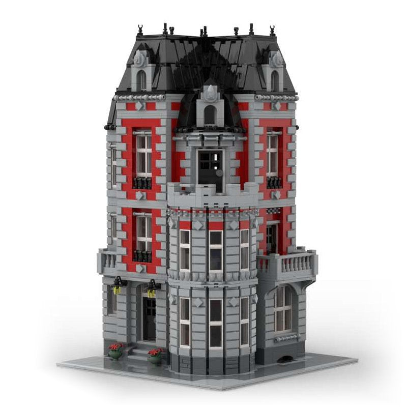 Corner Mansion MOC Building Kit | Modular Architecture House Model - 4