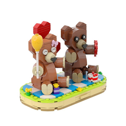 Couple Bears MOC Building Kit | Romantic Love Display Model - 1