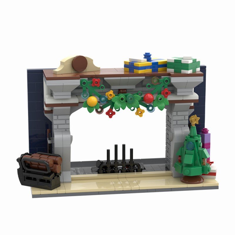 Cozy Fireplace Smartphone Holder Building Kit | LEGO-Compatible MOC - 2