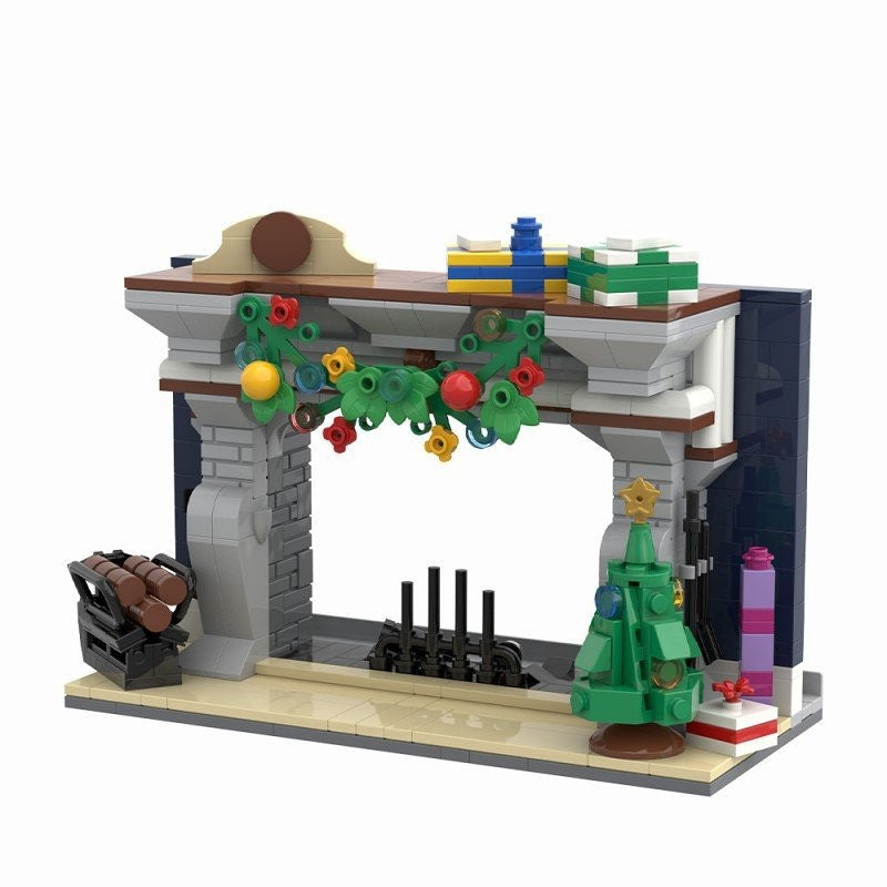 Cozy Fireplace Smartphone Holder MOC Building Kit | Home Display Decor - 1