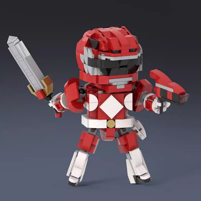 Crimson Hero Ranger MOC Building Kit | Armored Character Figure Model - 2