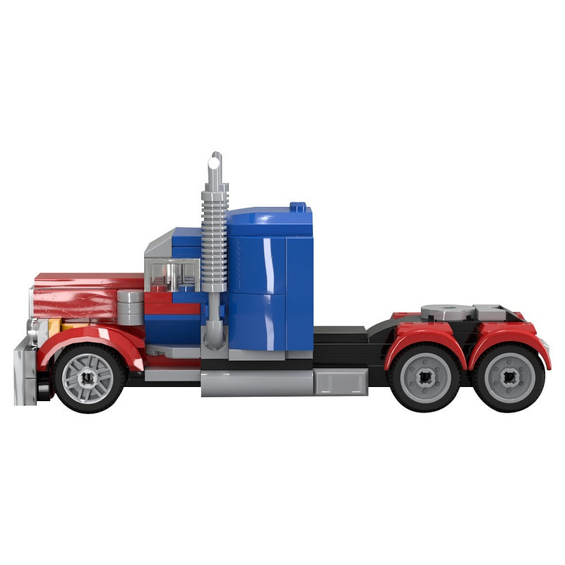Custom Red and Blue Semi Truck Building Kit | LEGO-Compatible MOC - 5