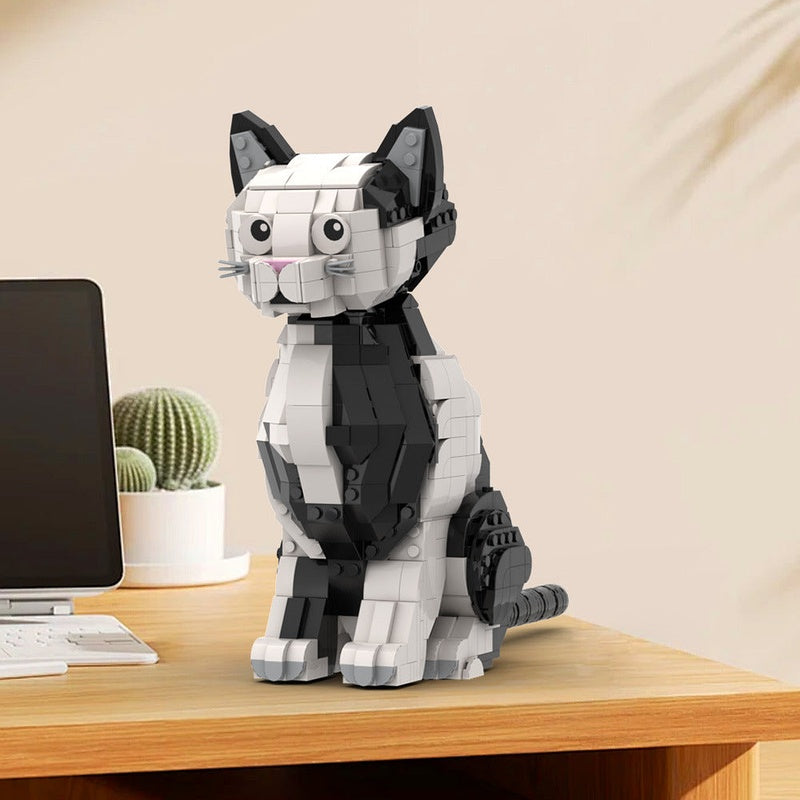 Cute Cat Pet MOC Building Kit | Animal Model Display Sculpture - 2