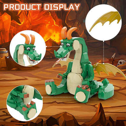 Cute Dragon MOC Building Kit | Fantasy Animal Figure Model - 4