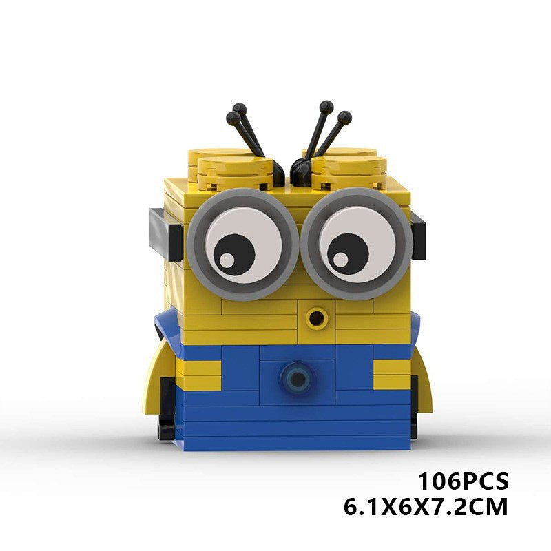 Cute Yellow Cartoon BrickHeadz Figure Building Kit | LEGO-Compatible MOC - 6