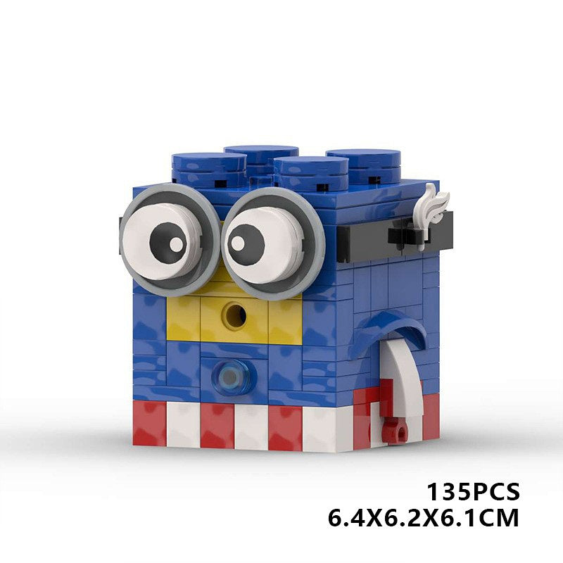 Cute Yellow Cartoon BrickHeadz Figure Building Kit | LEGO-Compatible MOC - 8