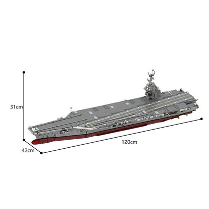 CVN-78 Aircraft Carrier MOC Building Kit Modern Naval Ship Model - 5