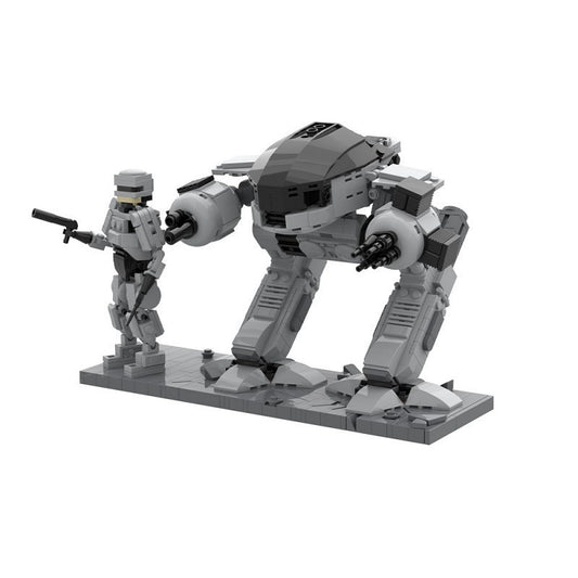 Cybernetic Officer & Heavy Mech Diorama MOC Building Kit - 1